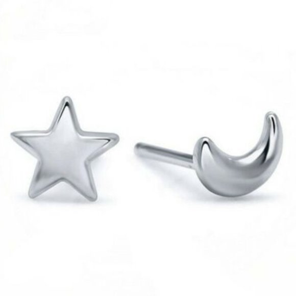 NWOT Sterling Moon Star Studs - Picture 3 of 9